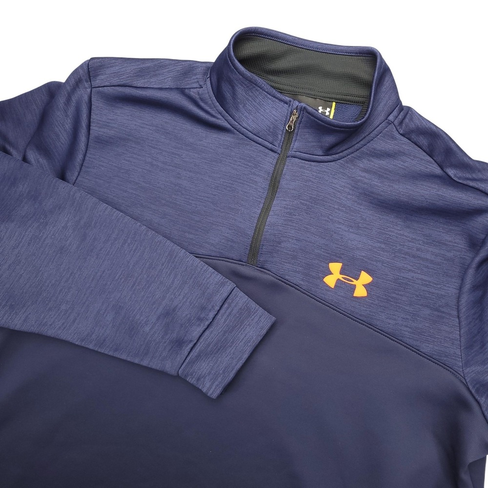 Under Armour‎ Pullover Mens XL Blue 1/4 Zip Long Sleeve Athletic Sweatshirt